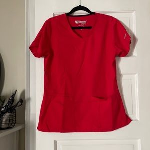 Greys Anatomy Red Scrub Top